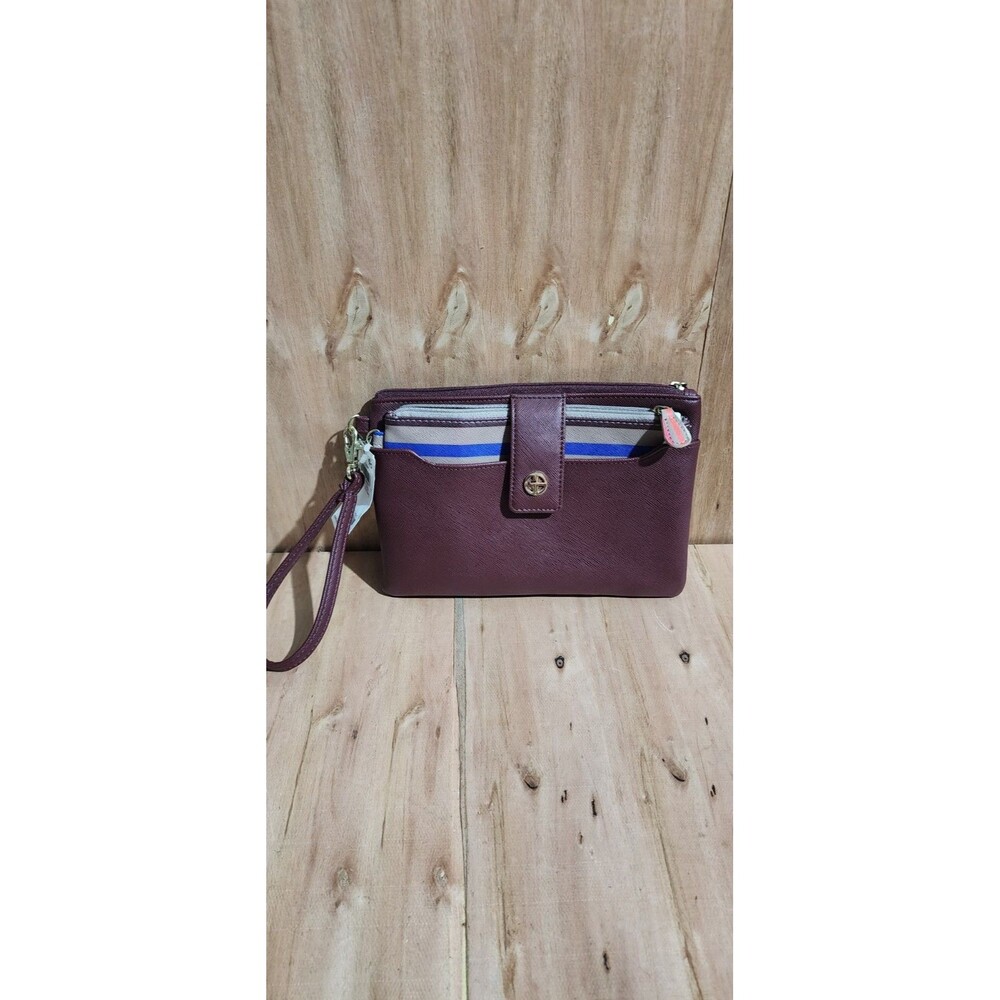 Giani Bernini Oxblood Multi Pullout Pouch Saffiano Wristlet OS